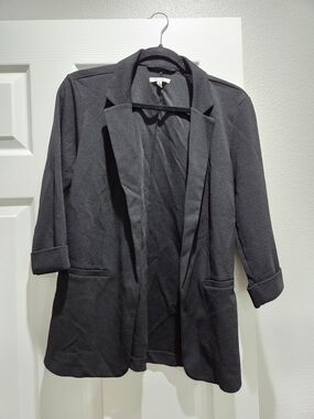 Maurices Black Open-Front Blazer with Rolled Sleeves